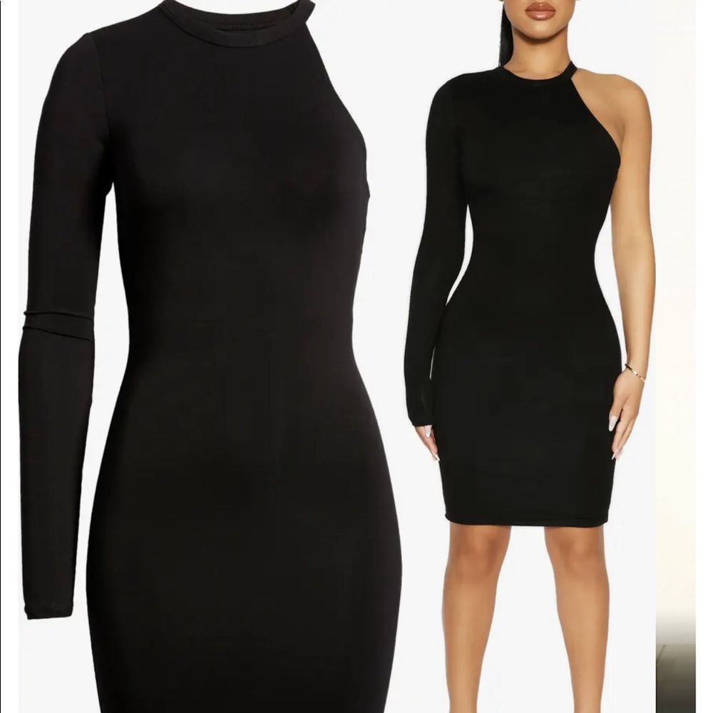 Naked Wardrobe Mini one shoulder dress